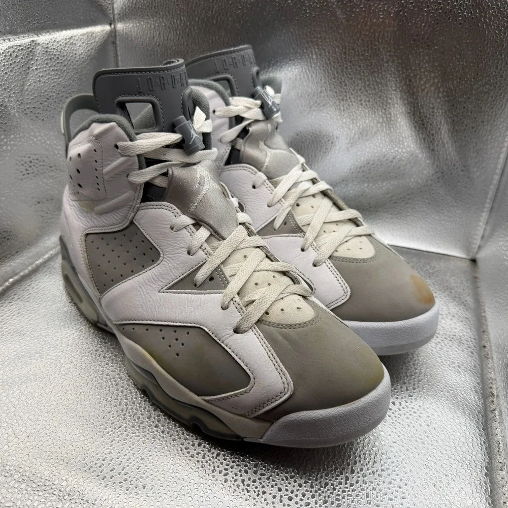 Size 12 Jordan 6 Retro‎ Low Cool Gray White Mens Basketball Shoes CT8529-100